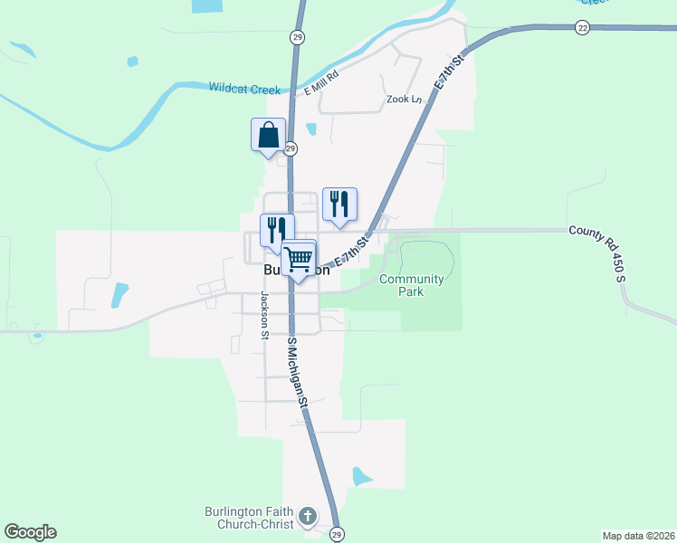 map of restaurants, bars, coffee shops, grocery stores, and more near 230-298 East 7th Street in Burlington