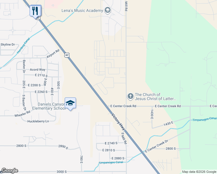 map of restaurants, bars, coffee shops, grocery stores, and more near 1029 East 2220 South in Heber City