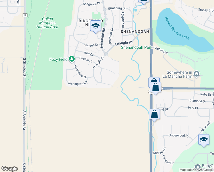 map of restaurants, bars, coffee shops, grocery stores, and more near 7575 Triangle Dr in Fort Collins