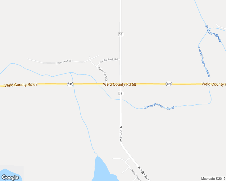 map of restaurants, bars, coffee shops, grocery stores, and more near 16932 Colorado 392 in Greeley