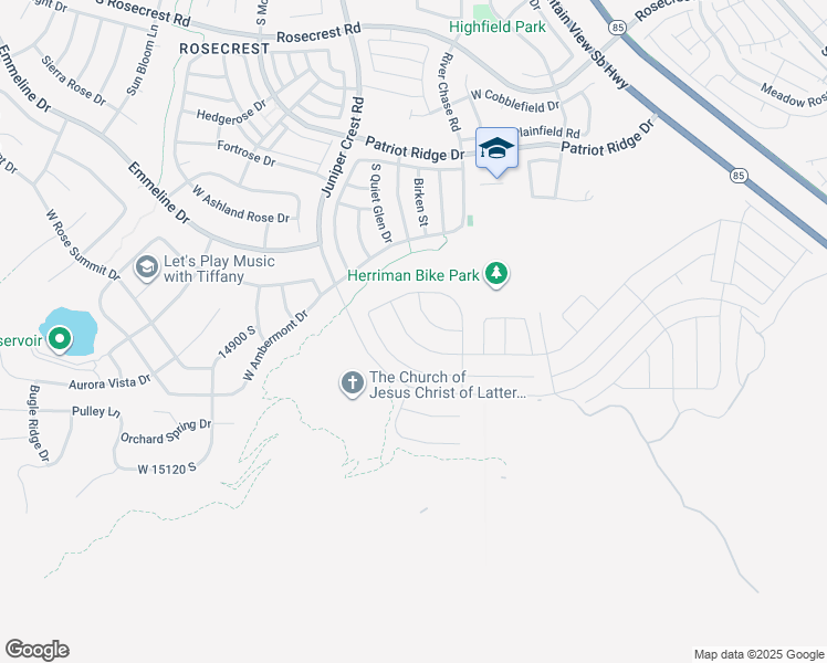map of restaurants, bars, coffee shops, grocery stores, and more near 14903 Mossley Bend Drive in Herriman