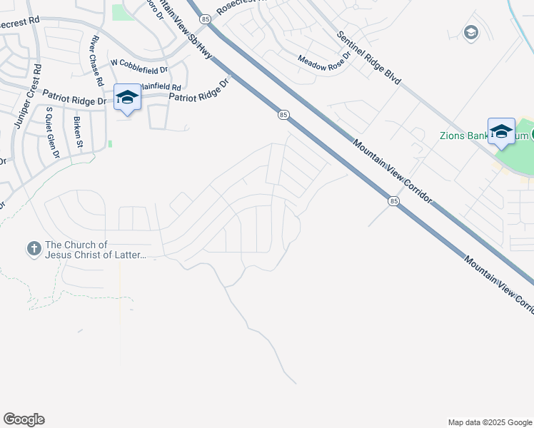 map of restaurants, bars, coffee shops, grocery stores, and more near 14894 South Billings Drive in Herriman