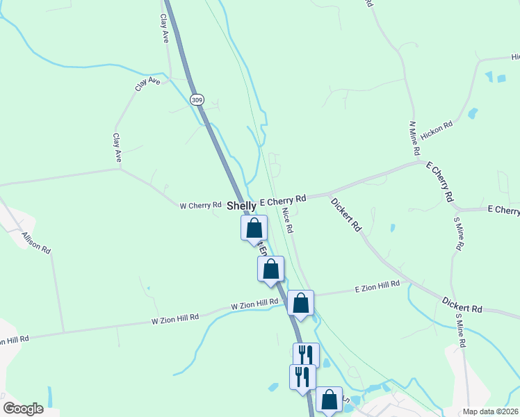 map of restaurants, bars, coffee shops, grocery stores, and more near 10 Shelly Road in Quakertown