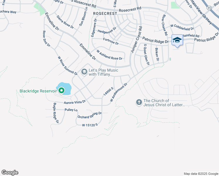 map of restaurants, bars, coffee shops, grocery stores, and more near 5164 Rolling Brook Drive in Herriman