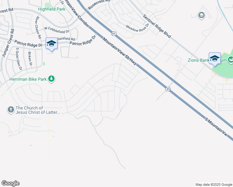map of restaurants, bars, coffee shops, grocery stores, and more near 14894 South Billings Drive in Herriman