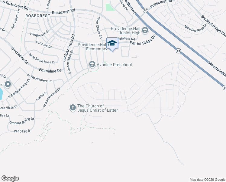 map of restaurants, bars, coffee shops, grocery stores, and more near 14902 Fawley Lane in Herriman