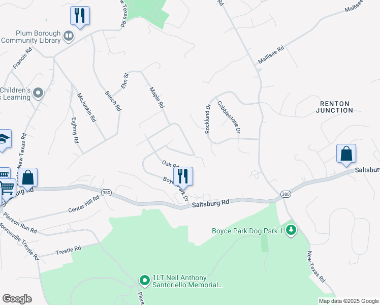 map of restaurants, bars, coffee shops, grocery stores, and more near 22 Koomatuck Drive in Pittsburgh