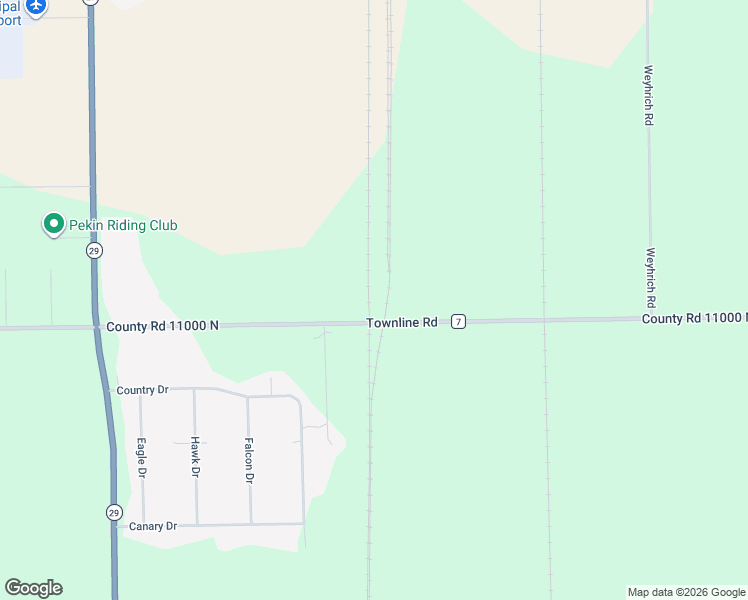 map of restaurants, bars, coffee shops, grocery stores, and more near 14684 Townline Road in Pekin