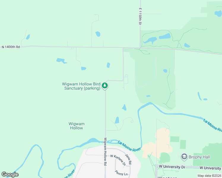map of restaurants, bars, coffee shops, grocery stores, and more near 2001 County Road 1100 East in Macomb