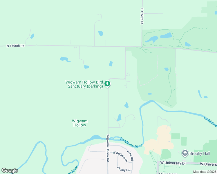 map of restaurants, bars, coffee shops, grocery stores, and more near 2001 County Road 1100 East in Macomb