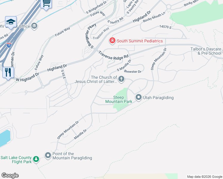 map of restaurants, bars, coffee shops, grocery stores, and more near 292 Gold Leaf Circle in Draper