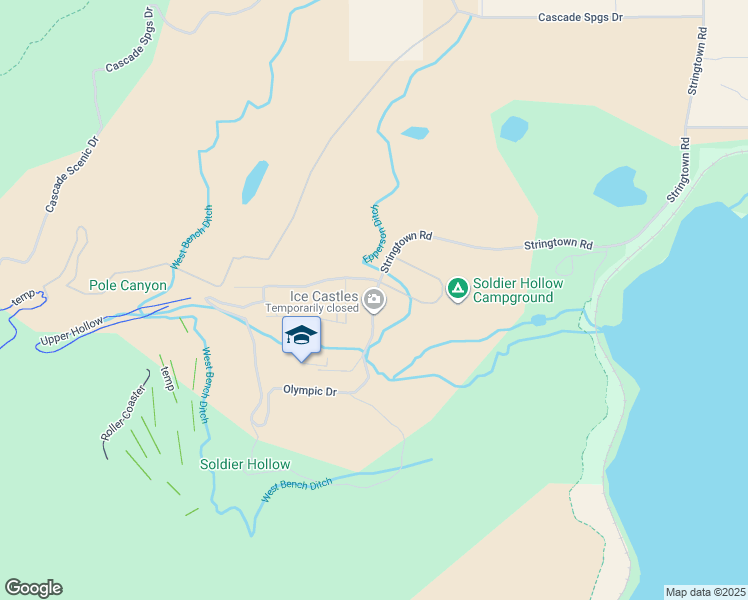 map of restaurants, bars, coffee shops, grocery stores, and more near 1085 Olympic Drive in Midway