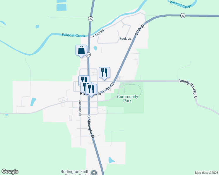 map of restaurants, bars, coffee shops, grocery stores, and more near 230 East 7th Street in Burlington