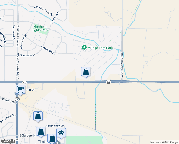 map of restaurants, bars, coffee shops, grocery stores, and more near 9509 Highway 392 in Windsor