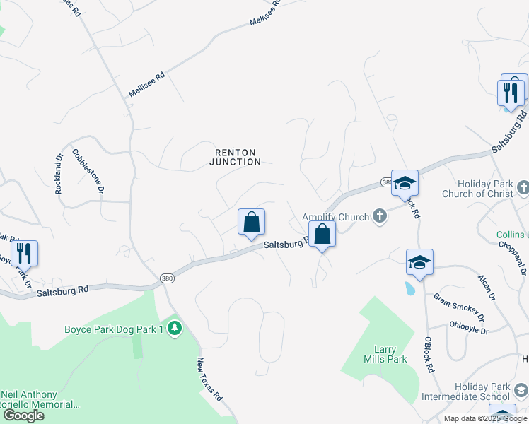 map of restaurants, bars, coffee shops, grocery stores, and more near 9240 Douglas Fir Drive in Pittsburgh