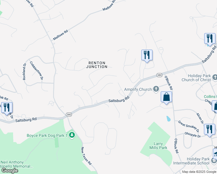 map of restaurants, bars, coffee shops, grocery stores, and more near 9240 Douglas Fir Drive in Pittsburgh