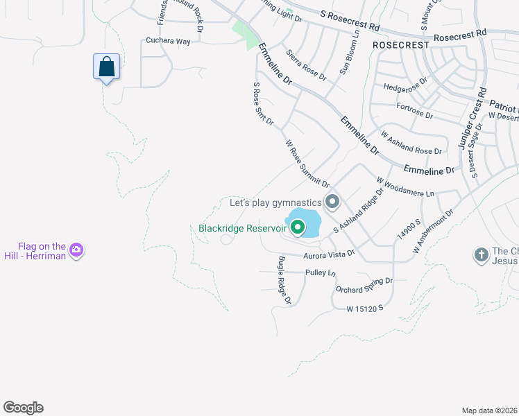 map of restaurants, bars, coffee shops, grocery stores, and more near 14878 South Lake Ridge Circle in Herriman