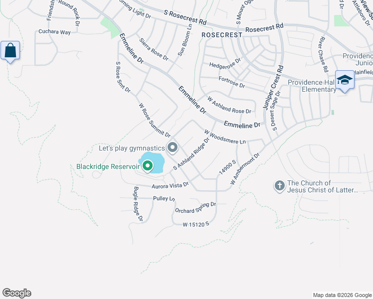map of restaurants, bars, coffee shops, grocery stores, and more near 5356 West Rose Summit Drive in Herriman