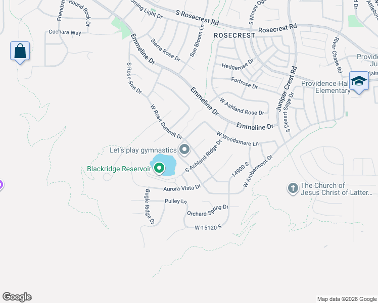 map of restaurants, bars, coffee shops, grocery stores, and more near 5356 West Rose Summit Drive in Herriman