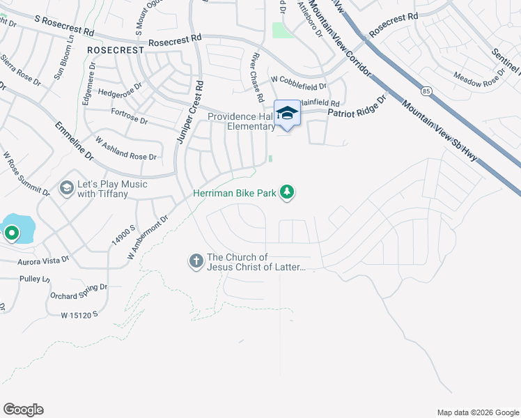 map of restaurants, bars, coffee shops, grocery stores, and more near 12212 South Juniper Bend Drive in Herriman