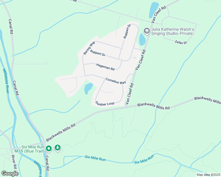 map of restaurants, bars, coffee shops, grocery stores, and more near 13 Cornelius Way in Franklin Township