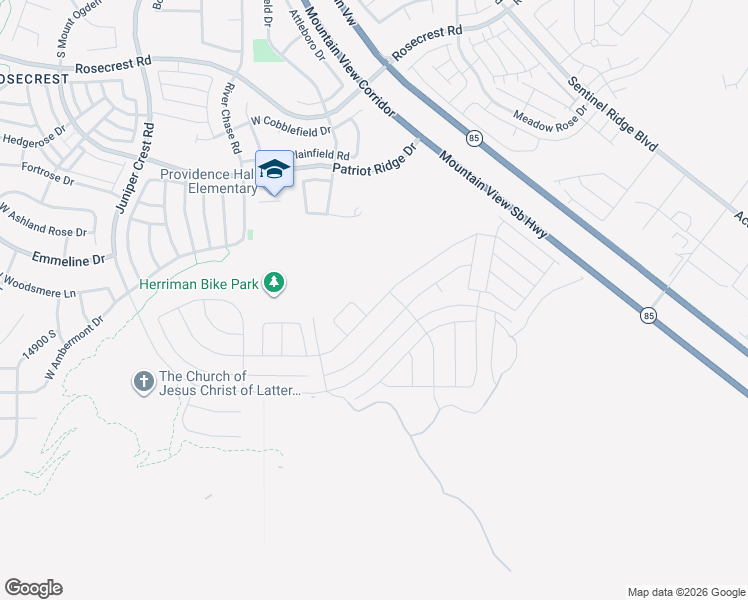 map of restaurants, bars, coffee shops, grocery stores, and more near 4586 West Thorley Drive in Herriman