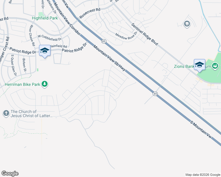 map of restaurants, bars, coffee shops, grocery stores, and more near W Sykes Ln in Salt Lake County