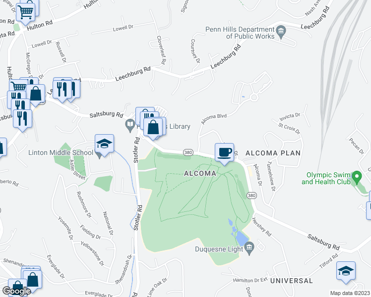 map of restaurants, bars, coffee shops, grocery stores, and more near in 