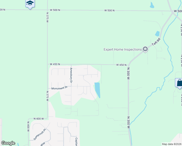 map of restaurants, bars, coffee shops, grocery stores, and more near 3315 West 450 North in West Lafayette