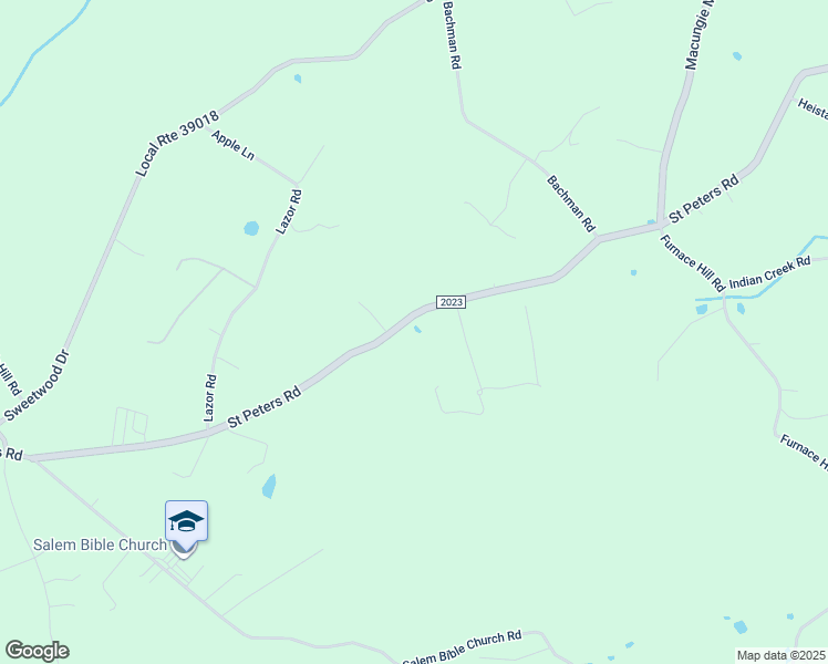 map of restaurants, bars, coffee shops, grocery stores, and more near 7354 Saint Peters Road in Macungie