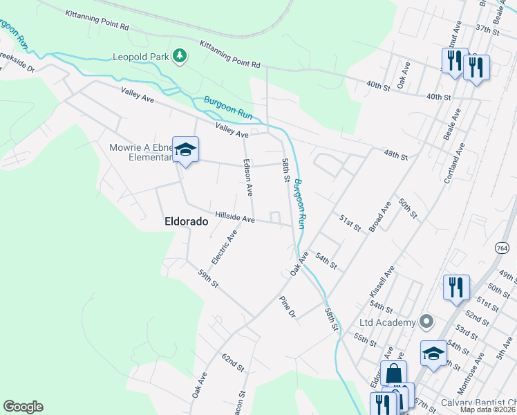 map of restaurants, bars, coffee shops, grocery stores, and more near 946-954 Edison Avenue in Altoona