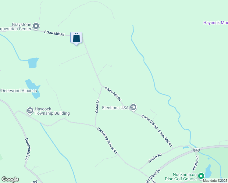 map of restaurants, bars, coffee shops, grocery stores, and more near 1827 East Saw Mill Road in Quakertown