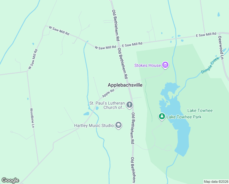 map of restaurants, bars, coffee shops, grocery stores, and more near 1142 Apple Road in Quakertown