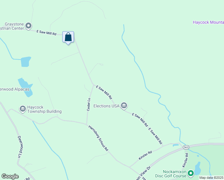 map of restaurants, bars, coffee shops, grocery stores, and more near 1837 East Saw Mill Road in Quakertown