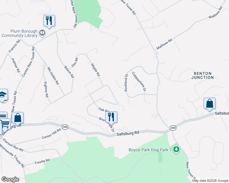 map of restaurants, bars, coffee shops, grocery stores, and more near 254 Darlan Hill Drive in Pittsburgh
