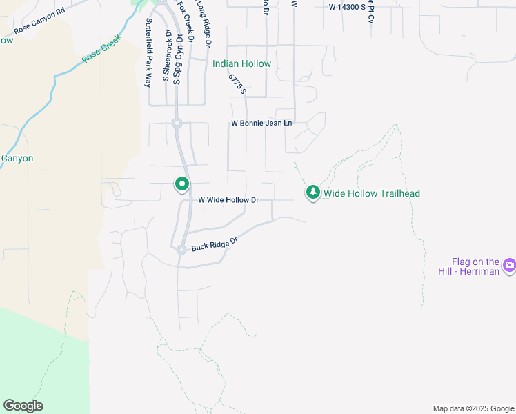 map of restaurants, bars, coffee shops, grocery stores, and more near 6697 West Wide Hollow Drive in Herriman