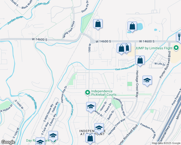 map of restaurants, bars, coffee shops, grocery stores, and more near 954 West Rutledge Road in Bluffdale