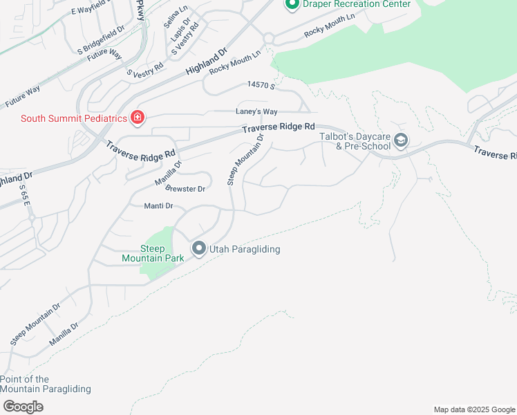 map of restaurants, bars, coffee shops, grocery stores, and more near 591 Draper Heights Way in Draper