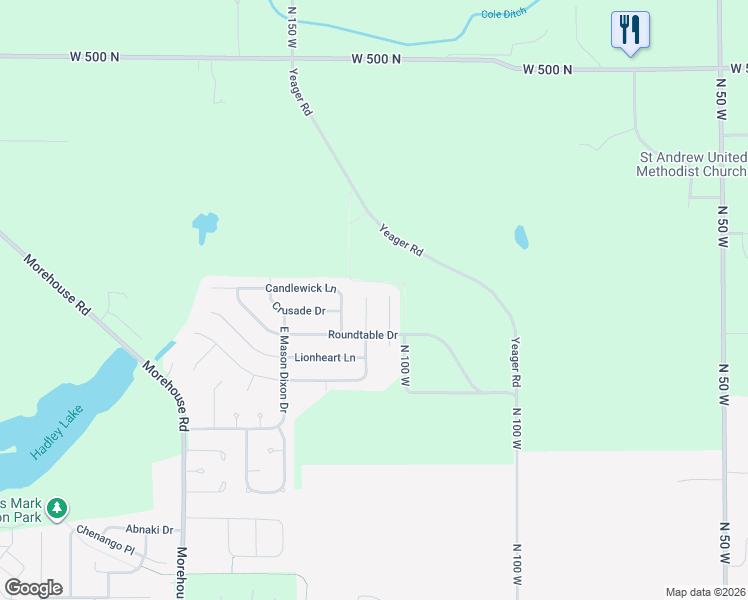 map of restaurants, bars, coffee shops, grocery stores, and more near 4439 Shining Armor Lane in West Lafayette