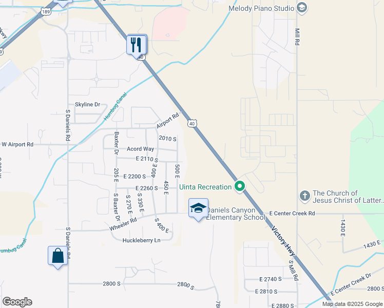 map of restaurants, bars, coffee shops, grocery stores, and more near 1922 U.S. 40 in Heber City