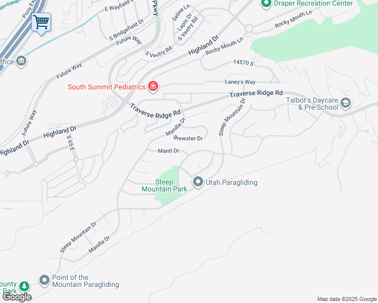 map of restaurants, bars, coffee shops, grocery stores, and more near 427 East Parowan Way in Draper