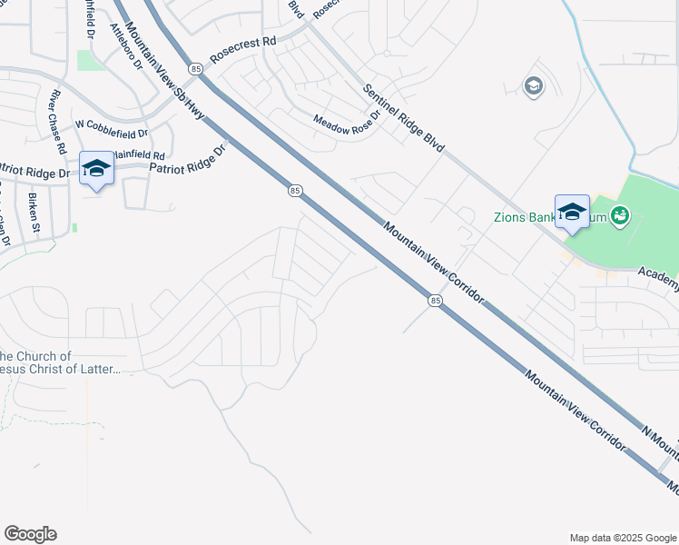 map of restaurants, bars, coffee shops, grocery stores, and more near 14817 Garrison Ln in Herriman
