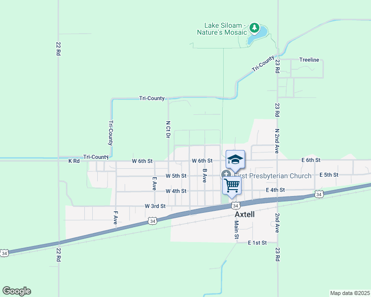 map of restaurants, bars, coffee shops, grocery stores, and more near 609 North C Avenue in Axtell