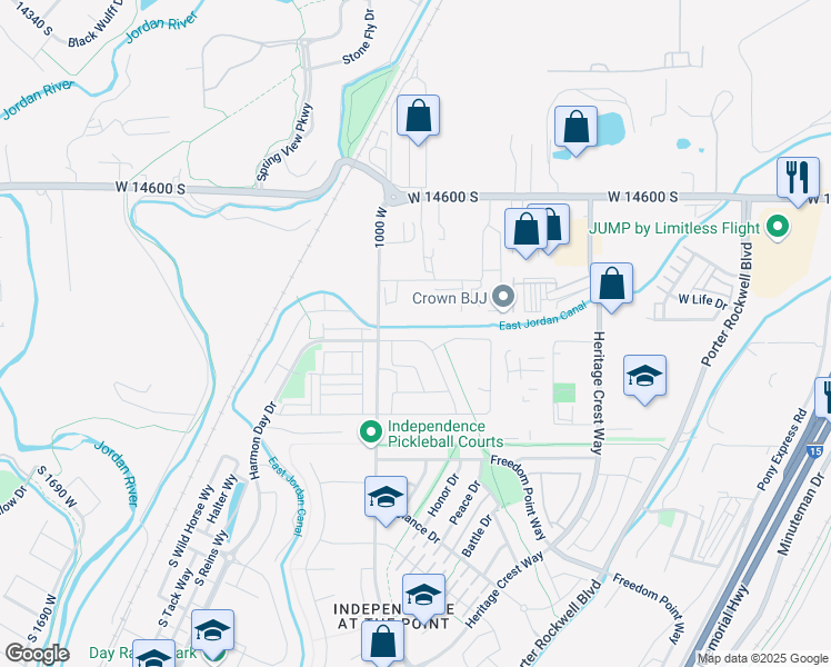 map of restaurants, bars, coffee shops, grocery stores, and more near 954 West Rutledge Road in Bluffdale
