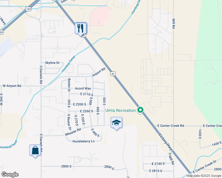 map of restaurants, bars, coffee shops, grocery stores, and more near 1922 U.S. 40 in Heber City