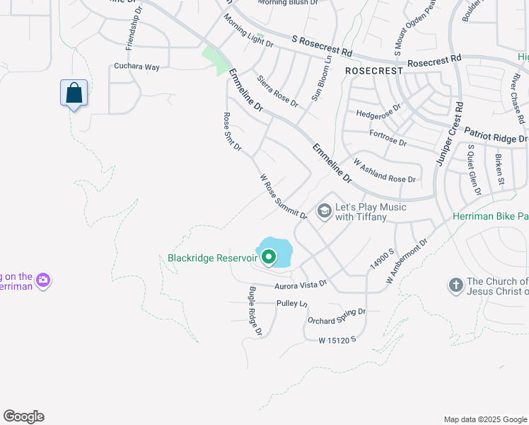 map of restaurants, bars, coffee shops, grocery stores, and more near 14812 South Alden View Drive in Herriman