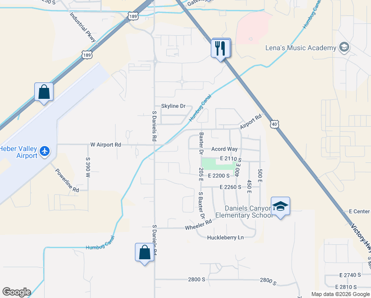 map of restaurants, bars, coffee shops, grocery stores, and more near 2058 Summit Drive 150 East in Heber City