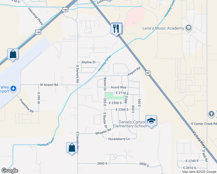 map of restaurants, bars, coffee shops, grocery stores, and more near 235 Acord Way in Heber City
