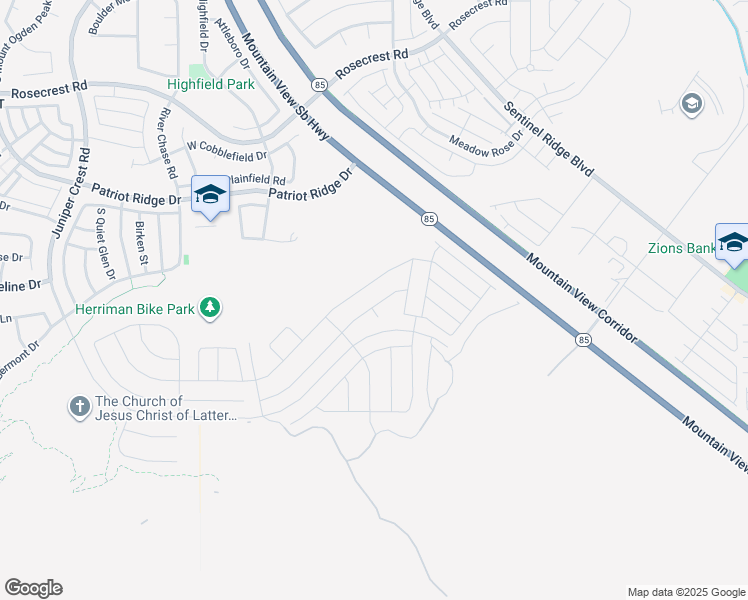 map of restaurants, bars, coffee shops, grocery stores, and more near 4472 West Birkdale Drive in Herriman
