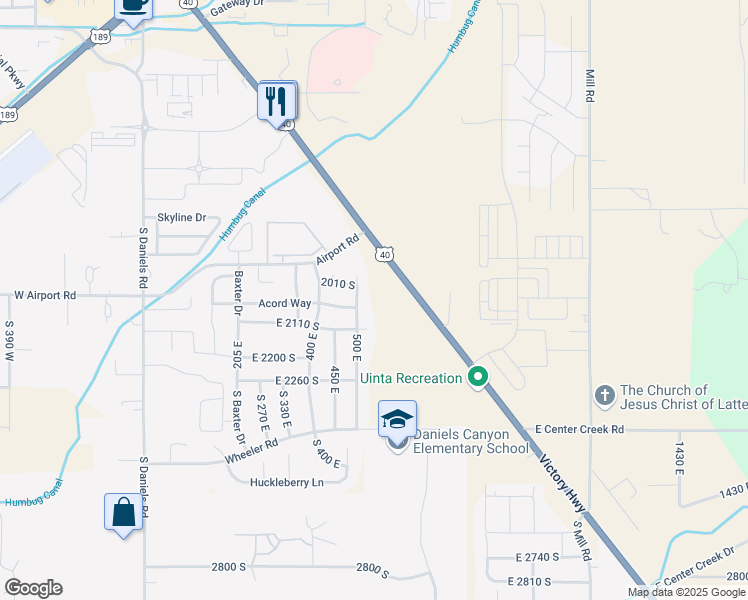 map of restaurants, bars, coffee shops, grocery stores, and more near 1922 U.S. 40 in Heber City